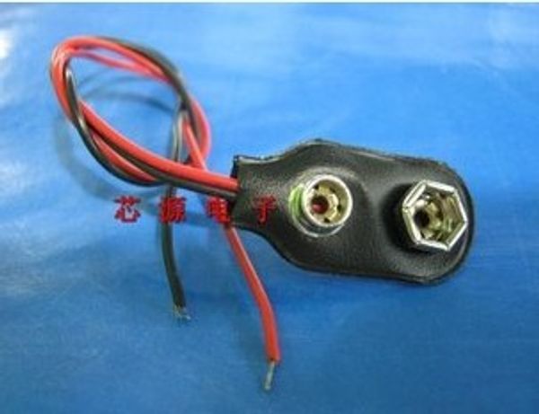 

wholesale- 10pcs 9v battery snap connector clip lead wires holder