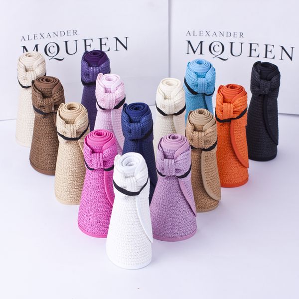 

wholesale- 2016 beach cap sunbonnet visor empty hat summer sunhats for women outdoors female models roll folding hat casquette, Blue;gray