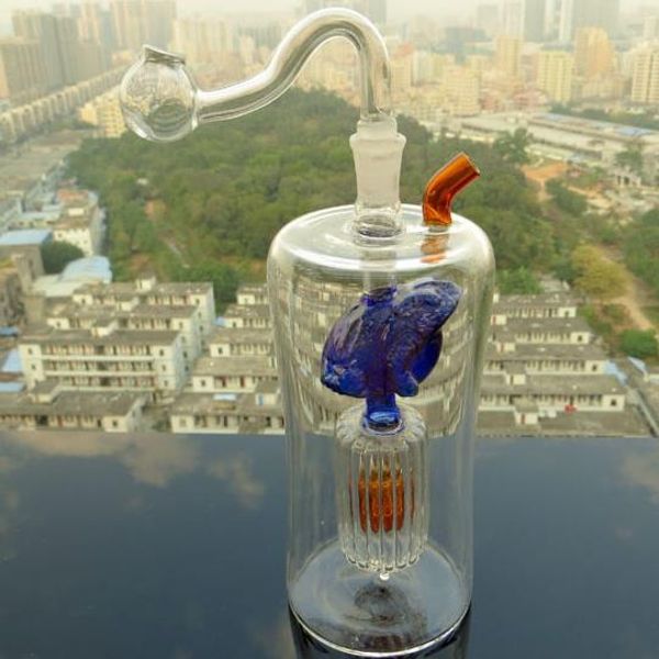 Toad Glass Hookah ---- Bohrinsel Glasbongs Wasserpfeife dicke Pyrex Mini berauschende flüssige Sci-Wasserpfeife, Farbe zufällige Lieferung