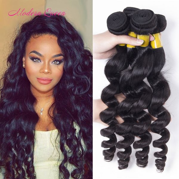 8a Grade Raw Indian Loose Wave Human Hair Bundles Indian Loose