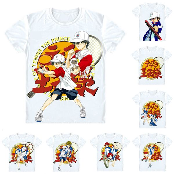 

anime shirt the prince of tennis t-shirts multi-style short sleeve tenni-pri ryoma echizen kunimitsu tezuka cosplay motivs hentai shirts, White;black
