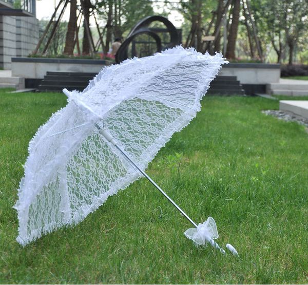 Acessórios nupciais Do Laço Do Casamento Parasol Lolita Estilo Rendas Guarda-chuva Branco Acessório de Festa de Casamento Decoração Foto Adereços