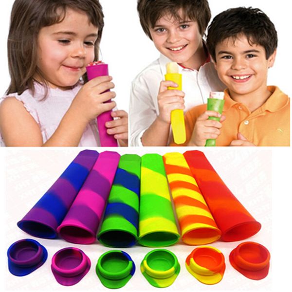 

6pcs/set colorful silicone ice pop mold popsicles mould ice cream makers push up ice cream jelly lolly pop for popsicle