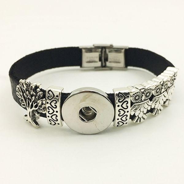 

Fashion Hot Sale Rushed Vintage Girls Plant Bracelet Pulseras Tree Owl Leather Snap Button Bracelet ( Fit 18mm 20mm Snaps) Bt104 party dress