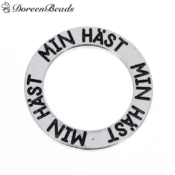 

zinc based alloy charms circle ring antique silver message " min hst " carved 22mm( 7/8") dia, 10 pcs 2016 new jewelry makin, Bronze;silver