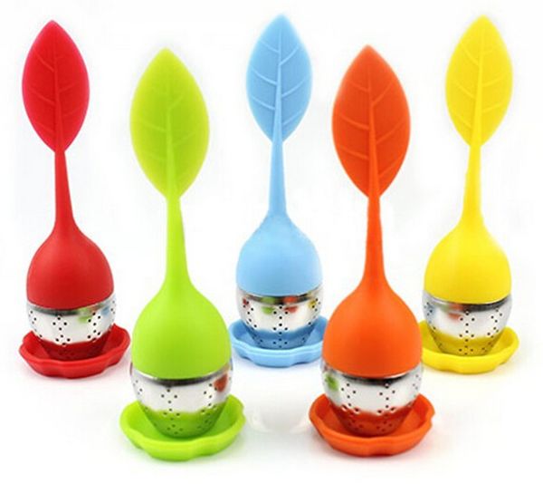 

stainless steel silicone loose tea leaf strainer herbal spice infuser filter diffuser