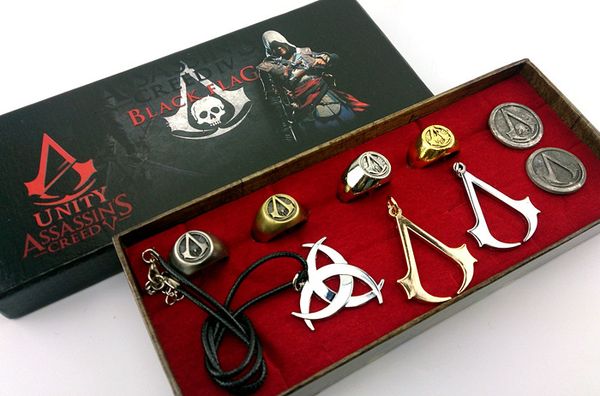 

Assassins Creed Necklace полный набор колье и колец Deiss Mond украшения брошь скелет призрачная