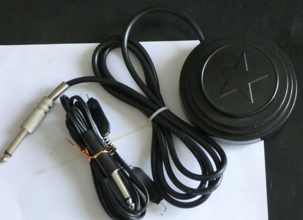 

black star tattoo foot pedal switch with tattoo clip cord for tattoo power supply