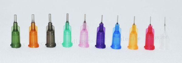 

wholesale 14g-27g w/ iso standard dispensing needles pp luer lock hub 0.25-inch tubing length precision s.s. dispense blunt tips