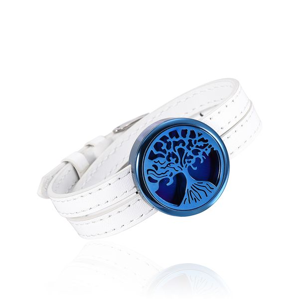 

ijp2001 tree of life aromatherapy diffuser locket genuine leather bracelet perfume locket women jewelry essential oil box bracelets, Golden;silver