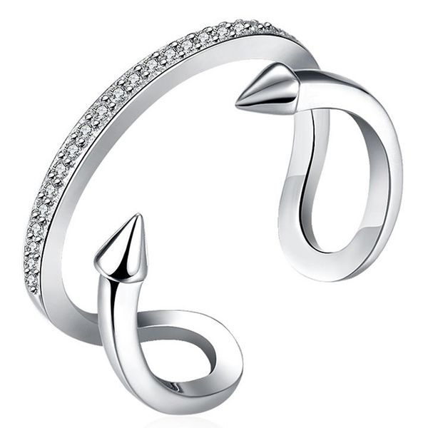 

линии открытое кольцо clear cz кольцо стерлингов-серебро-ювелирные изделия европейский стиль новые оптовые кольца бесплатная доставка оптом, Golden;silver