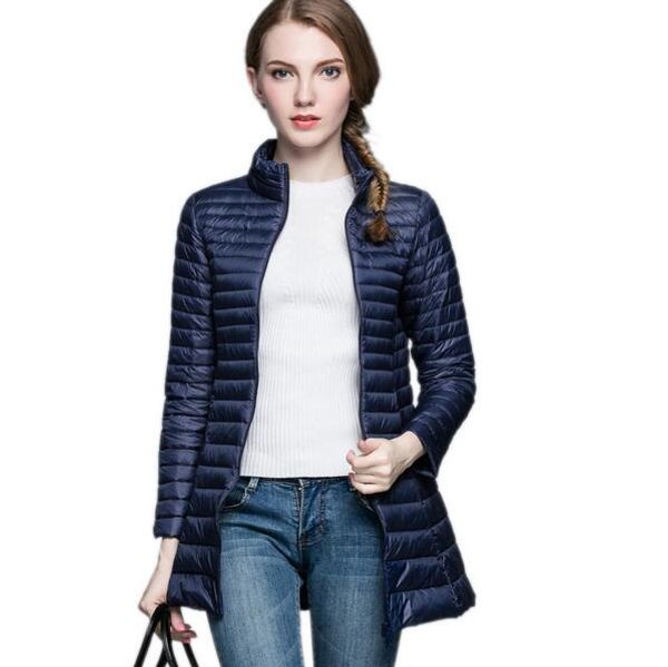 

Дизайнер осень зима 90% белая утка вниз длинная куртка женское пальто ультра легки