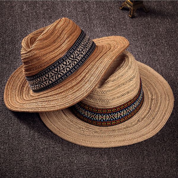 

wholesale-summer hat women 2016 beach straw tourism and leisure fedora hats,trendy fedoras trilby gangster cap jazz hats, Blue;gray