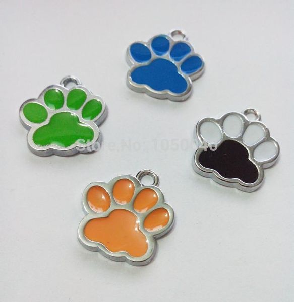

mixed tibetan silver plated enamel bear paw charms pendants for jewelry making diy craft locket charm handmade 17.5x16.5mm jewelry making, Bronze;silver
