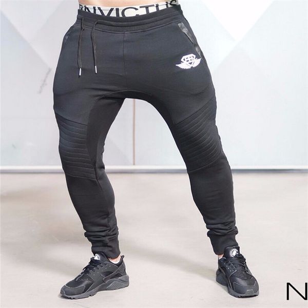

wholesale-men's athletic gym pants workout cloth sporting active cotton pants men running jogger pants sweatpants bottom legging, Black