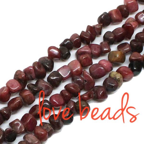 

5-8mm gravel natural loose beads rhodonite chips stone beads strand 33" for women wholesale diy bracelet (f00293) wholesale, Black