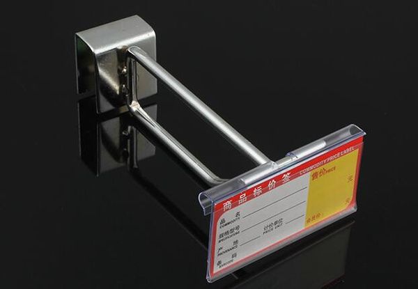 

wholesale 100pcs supermarket clear pvc price tag sign label display holder price advertising promotion name card for store shelf hook