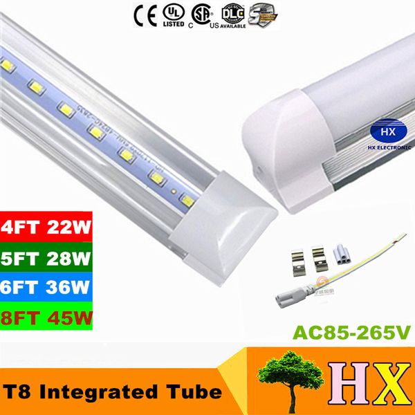 

8 ft LED tube T8 LED Fluorescent Tubes SMD2835 Integrated Replacement LED Tubes 2.4m 65W Warm Natural Cool White High Efficiency