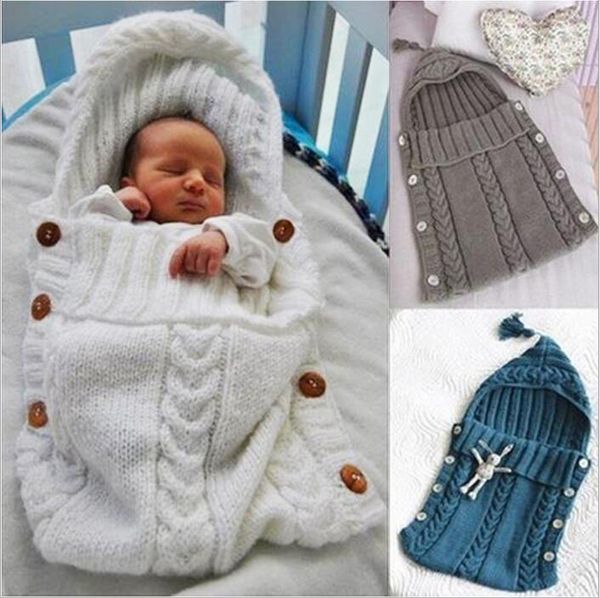 

baby swaddling sleeping bags stroller cart swaddle newborn knitted blankets toddler handmade winter wraps p nursery bedding robes b3513