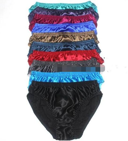 

underpants men silk underwear briefs low waist man wear -pure color, Black;white