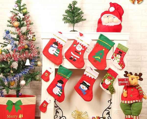 

мини рождественские чулки носки санта-клаус конфеты подарочный пакет xmas tree decor фестиваль партия орнамент