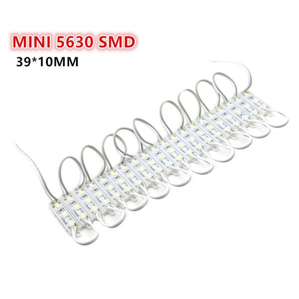 

SMD 5630 3 LED Module Lighting 39x10mm Mini Module for Sign DC12V Waterproof Super Bright SMD Led Modules Cool white / Warm white