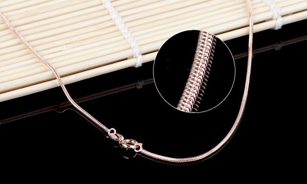 

50pcs/lot Plated Rose Gold fashion Necklaces for Women Snake chain Length 45cm*1.5mm Safety without stimulation not fade Sparkling Necklaces