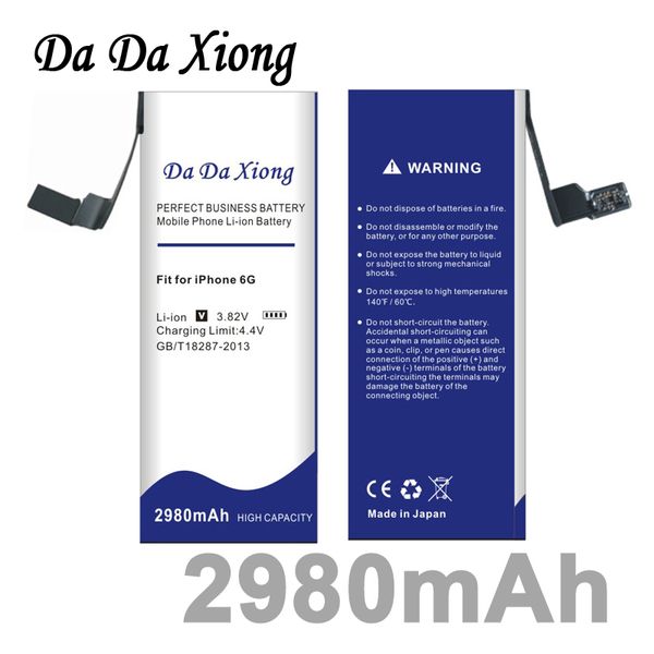 

da da xiong 2980mah battery for apple iphone 6 for iphone 6g battery