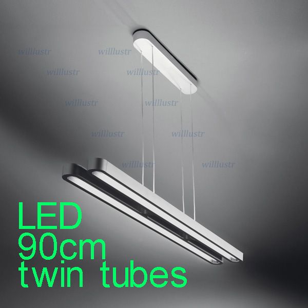 Luzes pingente de LED Suspensão Moderna iluminação lustre suspensão lâmpada pingente tubos gêmeos LEVOU 90 cm