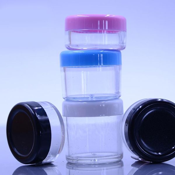 

10g refillable mini face cream jars empty color plastic sample round bottle jars travel makeup containers 100pcs/lot hn16