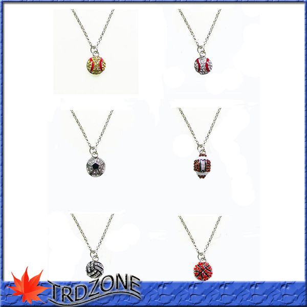 

beauty chain sports necklaces adjustable sofball baseball alloy, Silver