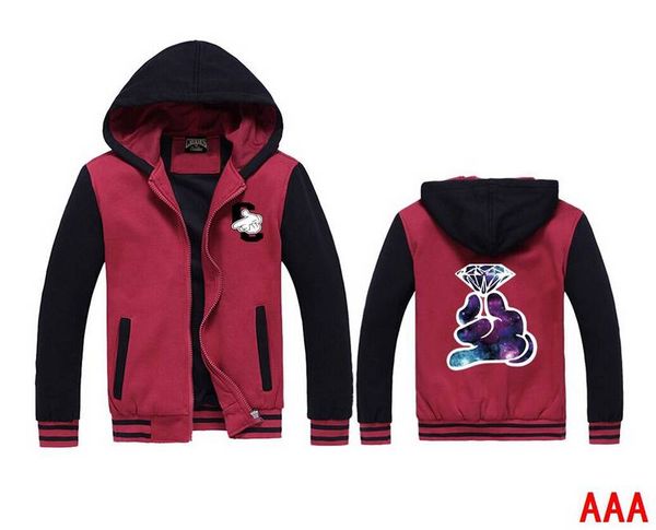 

98776 crooks and castles hoodie (s-5xl) men winter ski zipper hoodies wool baseball male hoody pullover, Black