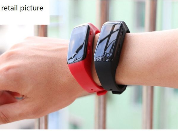 

Portable wri tband mini camera full hd 1080p health bracelet camera video recorder rechargeable health bracelet dvr pinhole camera, Black
