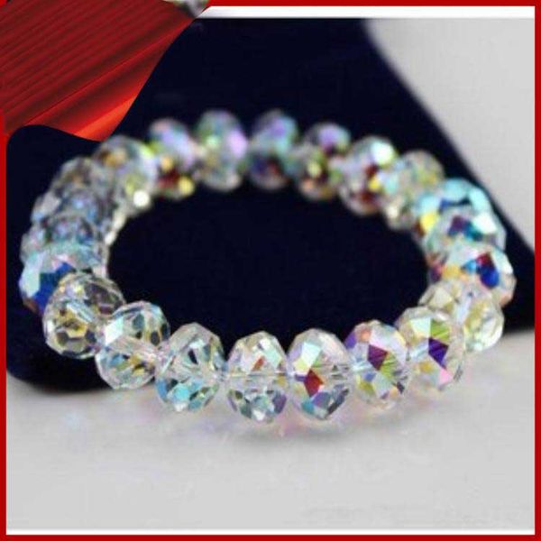 

2019 8mm elastical women crystal beaded bracelets ell ing, Black