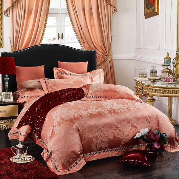 

cotton tribute jacquard fabric flat sheet bedding set four pieces per set home textile 0.59-0.71inch bed and 0.71-0.78inch bedgq