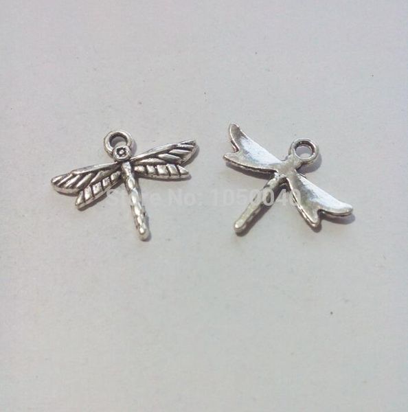 

100pcs vintage dragonfly charms pendants for jewelry making tibetan silver plated diy craft charms handmade 20x16mm jewelry making, Bronze;silver