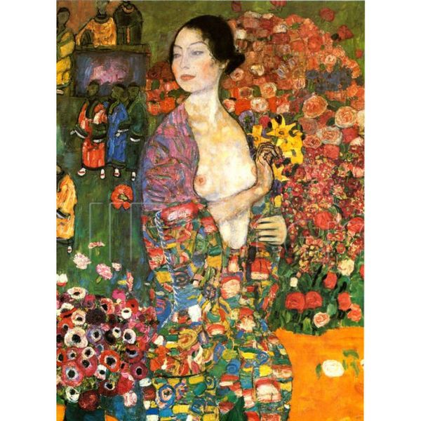

portrait art woman die tanzerin by gustav klimt oil painting modern hand painted