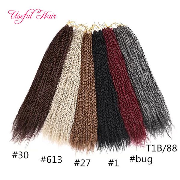 

synthetic braiding hair pre-loop island twists unraveled senegalese twist kinkly curly #1b crochet braids prelooped hair latch hook braids, Black