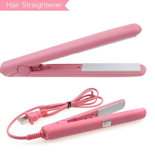 

wholesale-mini curls hair straightener iron pink ceramic electronic chapinha nano titanium straightening corrugated curling styling tools, Black