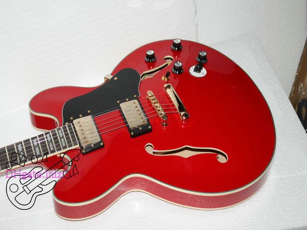 

пользовательские красный 335 джазовая гитара электрогитара высокое качество новое прибытие гитара