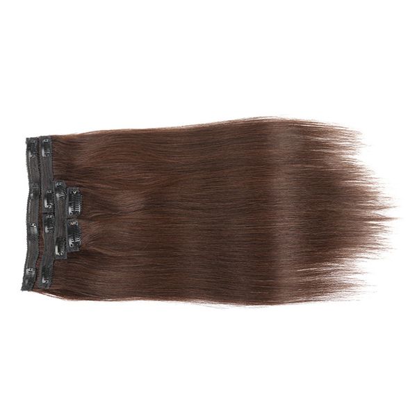 

7a grade 7pcs/set /70g set & 5set one lot indian human hair color #1b,2, 4,14,24,27,60,613,p14/613 clip in hair extensions, Black