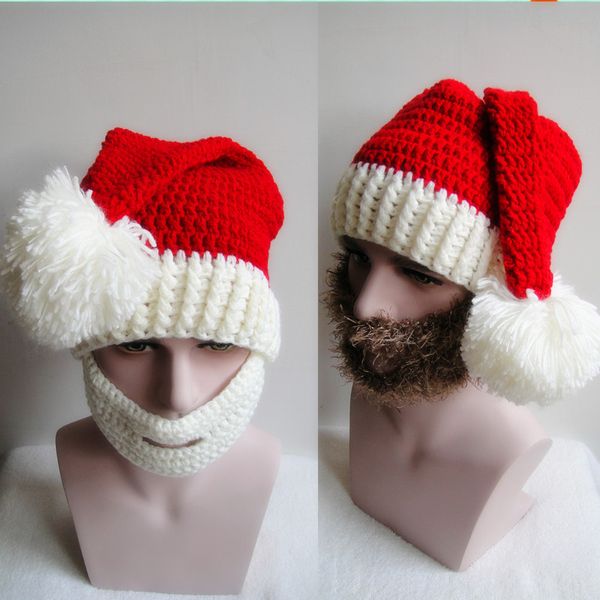 Neue heiße Verkäufe Winter-Weihnachts-Strickmützen, warm, weich, lustig, Unisex, Totenkopf-Bärtmütze, Trend-Mützen, Gorro-Festival-Hüte für Männer und Frauen