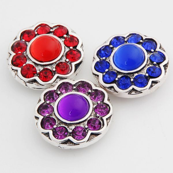 

18mm noosa metal ginger snap button charm rhinestone crystal styles button snaps jewelry noosa nosa chunks clasps za0052