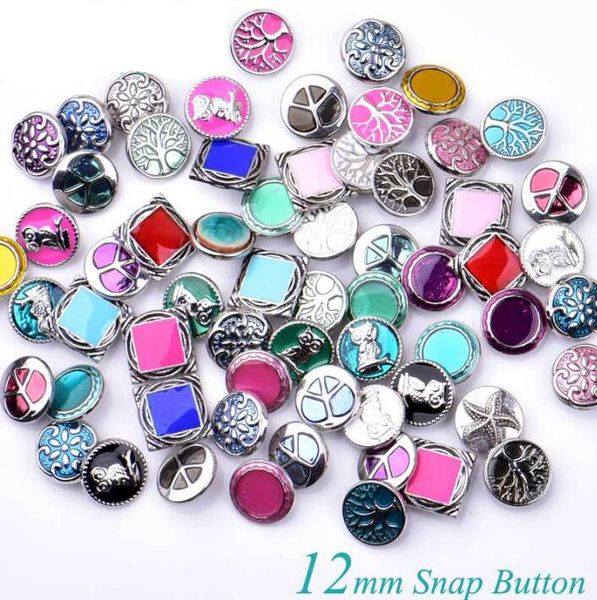 

100pcs multicolour 12mm button ginger snap charms jewelry interchangeable jewerly charms pendants necklace 2017 chirstmas jewelry, Bronze;silver
