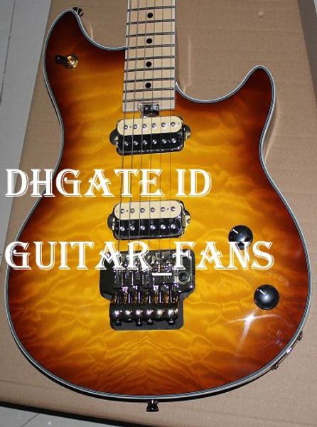 

Cu tom edward van halen wolf mu ic man ernie axi amber unbur t electric guitar tremolo bridge back cover drop hipping