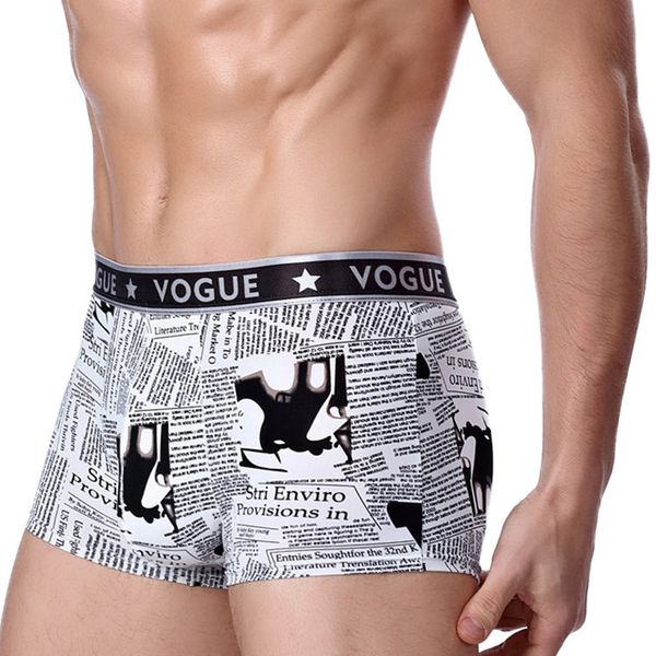 

100% 2017 fashion men's boxer four cotton underwear, Black;white