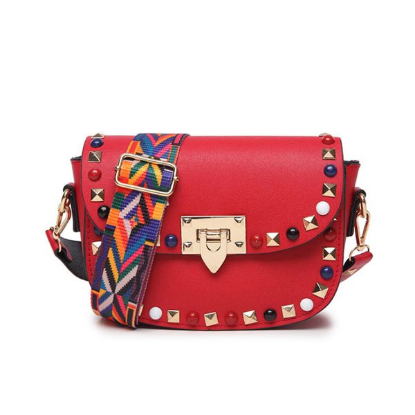 

2018 женщин Crossbody сумка для женщин искусственная кожа заклепки Стад сумка плеча Сум