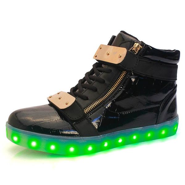 

2015 мода Мужчины Женщины High Top USB зарядка LED свет обувь мигает кроссовки светодиодные обувь High Top Мужчины Женщины загораются обувь много груза падения