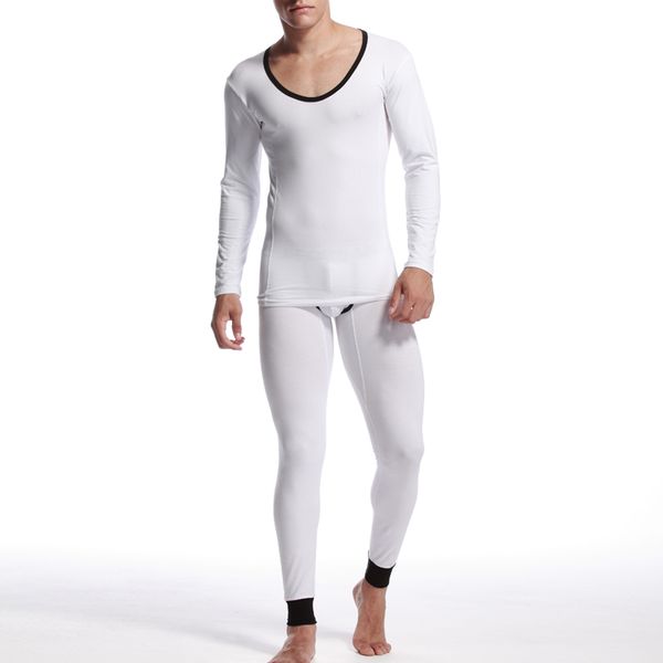 

wholesale-popular 2016 men classic soft long pants warm cotton pure breathable tights male solid skinny charm love underwear 4 colors, Black;brown