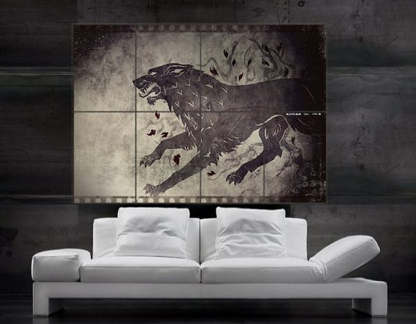 Game Of Thrones Wall Art game of thrones stark direwolf sigil poster print wall art 8 parts Game Of Thrones Wall Art game of thrones stark direwolf sigil poster print wall art 8 parts